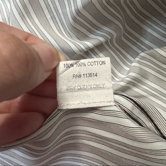 Billy Reid Heirloom Cream and Brown Striped Men’s Button Down Shirt - Picture 8 of 8